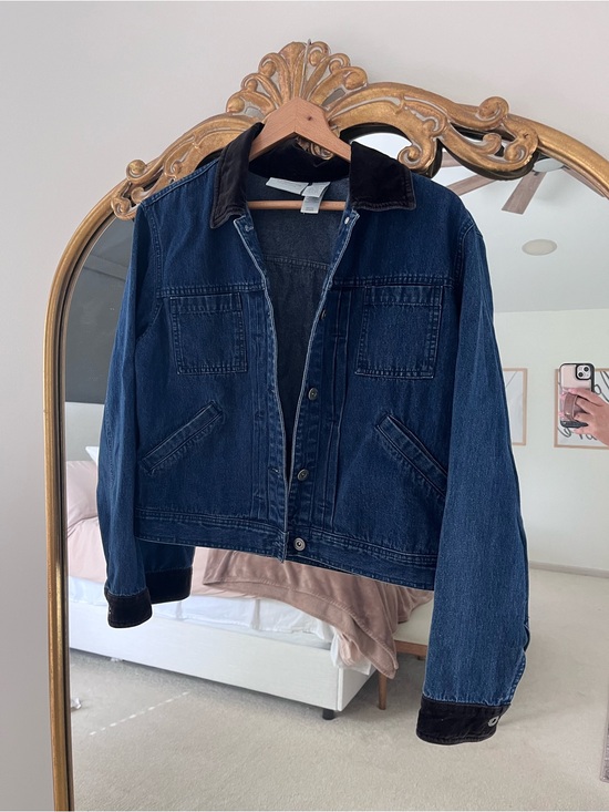 Liz Claiborne Jackets & Blazers - Liz Claiborne Blue Denim Jacket with Black Corduroy Trim